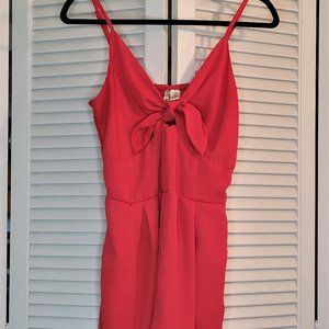 Cute Red Bow Front Romper